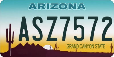 AZ license plate ASZ7572