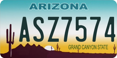 AZ license plate ASZ7574
