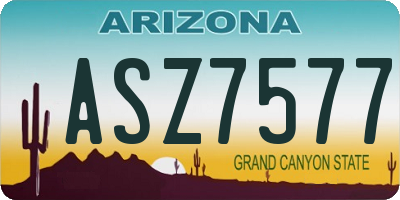 AZ license plate ASZ7577