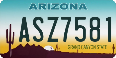 AZ license plate ASZ7581