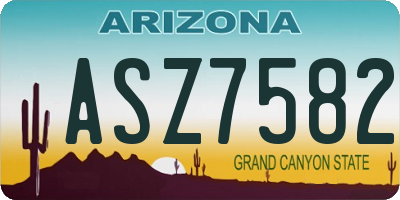 AZ license plate ASZ7582