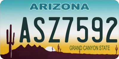 AZ license plate ASZ7592