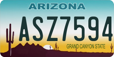AZ license plate ASZ7594