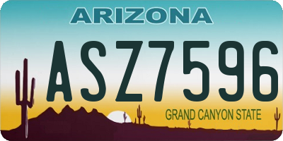 AZ license plate ASZ7596