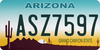 AZ license plate ASZ7597