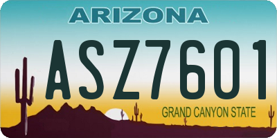 AZ license plate ASZ7601