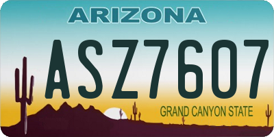 AZ license plate ASZ7607
