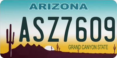 AZ license plate ASZ7609