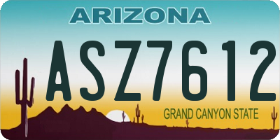 AZ license plate ASZ7612