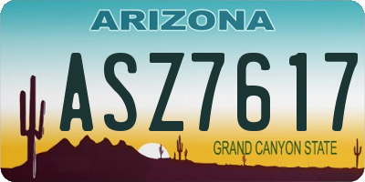 AZ license plate ASZ7617