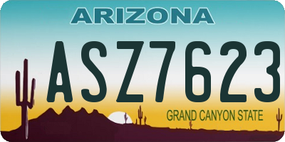 AZ license plate ASZ7623