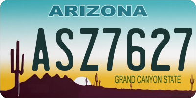 AZ license plate ASZ7627