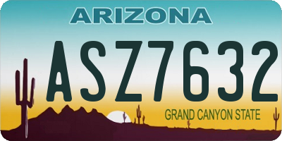 AZ license plate ASZ7632