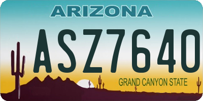 AZ license plate ASZ7640