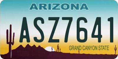 AZ license plate ASZ7641