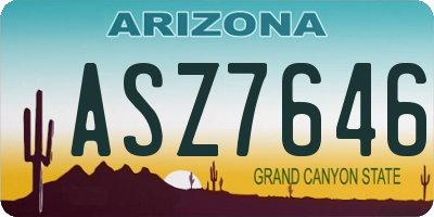 AZ license plate ASZ7646