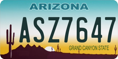 AZ license plate ASZ7647