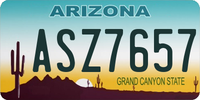 AZ license plate ASZ7657