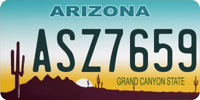AZ license plate ASZ7659