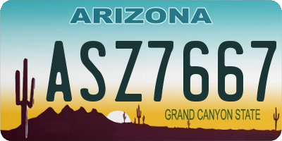 AZ license plate ASZ7667