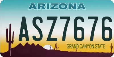 AZ license plate ASZ7676