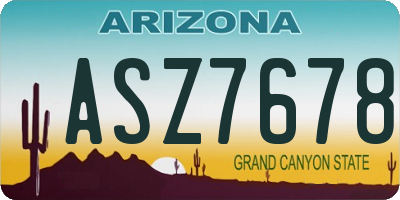 AZ license plate ASZ7678