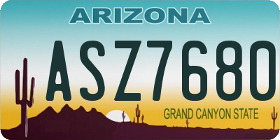 AZ license plate ASZ7680