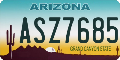 AZ license plate ASZ7685
