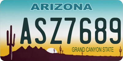 AZ license plate ASZ7689