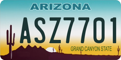 AZ license plate ASZ7701