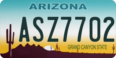 AZ license plate ASZ7702