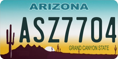 AZ license plate ASZ7704