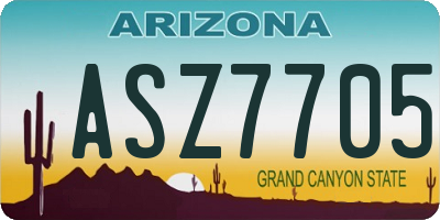 AZ license plate ASZ7705