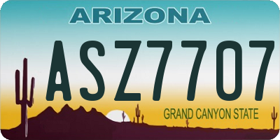 AZ license plate ASZ7707
