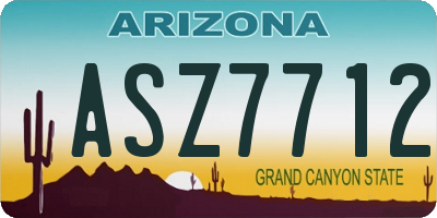AZ license plate ASZ7712