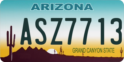AZ license plate ASZ7713