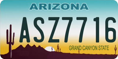 AZ license plate ASZ7716
