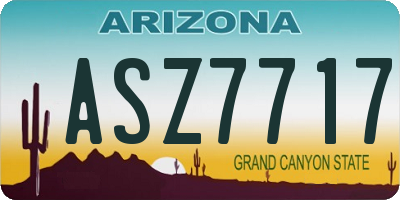 AZ license plate ASZ7717