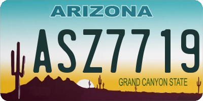 AZ license plate ASZ7719