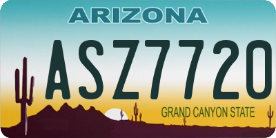 AZ license plate ASZ7720