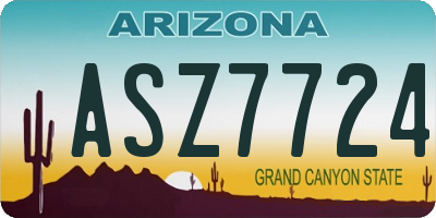 AZ license plate ASZ7724