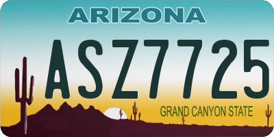 AZ license plate ASZ7725