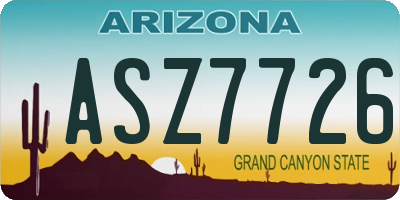 AZ license plate ASZ7726