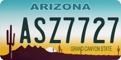 AZ license plate ASZ7727