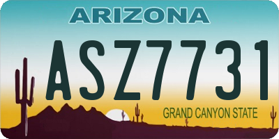 AZ license plate ASZ7731