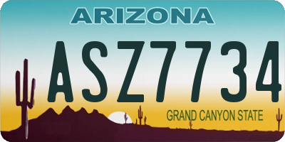 AZ license plate ASZ7734