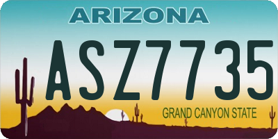 AZ license plate ASZ7735