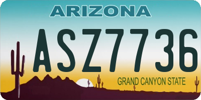 AZ license plate ASZ7736