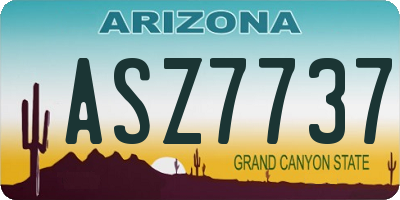 AZ license plate ASZ7737