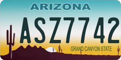 AZ license plate ASZ7742
